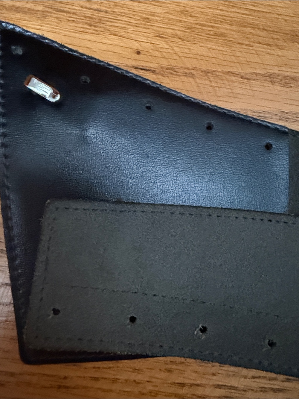 VTG Black Leather Asymmetrical Hip Belt Wide Wrap Cinch Statement OS - Picture 3 of 12